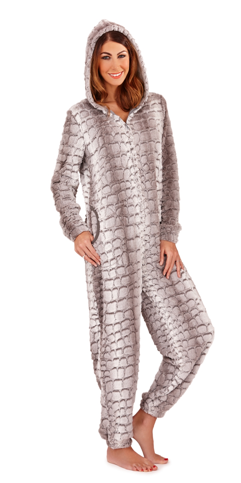 Womens Luxury Onesie Hooded All In one Pyjamas Pjs Jumpsuit Ladies Size UK 6â16 | eBay